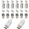 Harrisen Micro USB tipo B 2.0 maschio maschio 20 pezzi | Adattatore di ricambio per saldatura a 5 pin, connettore con alloggiamento bianco, per alimentazione USB fai da te