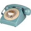 TelPal Telefono retrò blu, telefono fisso con cavo, telefono analogico decorativo anni '60 vecchio moda telefono da scrivania, classico telefono vintage con suoneria e ricomposizione per