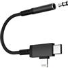HOYULLI Adattatore cuffie per iPhone 17, 16, 15, 14, 13 Pro Max, USB C, cavo Lightning di tipo C, jack da 3,5 mm, audio AUX DAC per iPad, compatibile con Samsung S26, microfono, connettore ausiliario