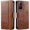 Generico DayQiQiPu Cover per Xiaomi Redmi Note 12S (6,43 Pollici) Custodia in pelle PU con Patchwork Guscio Protettiva Anti-Skimming Custodia Portafoglio Flip Caso Business, Marrone