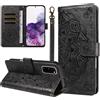 Rfvzubemok Compatibile con Samsung Galaxy A03S (166mm) kickstand Cordino, chiusura magnetica, portafoglio con fessura, custodia protettiva Black