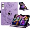 Generico DayQiQiPu Custodia per Lenovo Yoga Tab TB710FU, TB710FF (11,1 Pollici) Cover Supporto Multi‑angolo a Rotazione 360° Astuccio Stile Folio con Motivi Farfalle con Auto Wake/Sleep, Viola