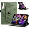 Generico DayQiQiPu Custodia per Lenovo Yoga Tab TB710FU, TB710FF (11,1 Pollici) Cover Supporto Multi‑angolo a Rotazione 360° Astuccio Stile Folio con Motivi Farfalle con Auto Wake/Sleep, Verde