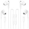 Drexlyn Cuffie cablate per iPhone, 2 pezzi, auricolari in-ear con cavo, certificate MFi, auricolari con microfono e stereo HiFi per iPhone 14, 13, 12, 11 Plus, Pro Max/XR/XS/X/SE/8/7/iPad Air mini iph iOS