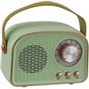 Doni Bomboniere 1 pz Speaker Bluetooth Retro Portatile Altoparlante Wireless Vintage Bluetooth 5.0 Stereo TWS USB TF Card AUX Mini Cassa Audio per Casa Viaggi Feste Regalo (Verde & Rame)