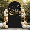 FANSU Sfondo a Forma di Arco Compleanno (Nero 85b3,100x200cm) | 120-220cm Copertura per Arco Nozze Copertura per Fondale per Matrimoni Cerimonie Feste di Compleanno Baby Shower