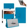 powfix Custodia per BOOX Tab X C (13,3 pollici) - Ultra Sottile Custodia in Pelle PU con Supporto Pieghevole, Porta Pennino e Cinturino di Sicurezza, Protezione Completa Antiurto, Blu Cielo