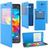 ebestStar - Cover Compatibile con Samsung Grand Prime Galaxy G530F, Value Edition G531F Custodia Portafoglio Protezione Libro Flip con Finestra View, Blu [Apparecchio: 144.8 x 72.1 x 8.6mm, 5.0'']
