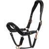 Equestro Cavezza cuoio lucido fibbie rose gold