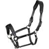 Equestro Cavezza in cuoio con piping glitterato Nero