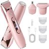 Hatteker Tagliapeli bikini per donna, rasoio a doppia testina 4‑in‑1 | Rasoio per corpo senza fili impermeabile IPX7 con luce LED e indicatore batteria, adatto per zona bikini, gambe, viso