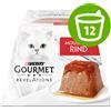 Gourmet Revelations Mousse 12 x 57 g Alimento umido per gatti - Mix: Manzo, Pollo, Tonno