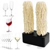Generico Lucidatrice for Bicchieri Elettrica Asciugatore Vino Rotante 600 RPM Asciugatura Rapida Doppia Spazzola Lavabicchieri Professionale Bar Ristorante Hotel Cucina