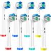 SLOWLEIF Precision Clean & Wide-Angle Clean - Spazzole di ricambio compatibili con Oral-B, pulizia quotidiana precisa, rimozione efficace della placca, 8 pezzi, colore: bianco