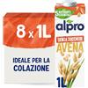 ALPRO SENZA ZUCCHERI, Bevanda all'AVENA, Naturalmente Senza Lattosio, con Vitamine B2, B12 e D2 - 8 confezioni x 1 Litro