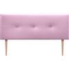 DHOME Testiera in Similpelle o Tessuto AQUALINE Pro testiere Testata imbottita Lettio di Lusso (Similpelle Rosa, 135x105cm con Gambe (Letti 120/135/140))