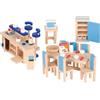 Goki 51907 - Mobili per casa delle Bambole, Cucina, 30 Pezzi