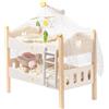 ROBOTIME Letto a castello per bambole in legno da 18, lettino per bambole trasformabile con scaletta e biancheria da letto, culla per bambole impilabile, regalo perfetto per bambini, color legno