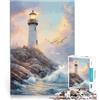 AITEXI Puzzle da 1000 pezzi per adolescenti Faro sulla costa rocciosa giochi divertenti per famiglie Regalo di compleanno, regali, arte murale 75x50cm