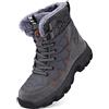Unitysow Stivali Invernali Uomo Donna Stivaletti da Neve Caldi 37-46 EU | Stivaletti Inverno Pelo Foderati,All'aperto Impermeabili Scarpe da Neve,Antiscivolo Stringate,per Trekking,Camminare,Casual