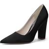 Mdrcg Décolleté Raso Donna Punta Squadrata Tacco Largo Slip-on Eleganti Scarpe Sposa Cerimonia