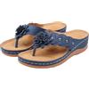 Generic Sandali infradito da donna retrò smerlati con borchie rosa Toe Post zeppa pantofole per estate spiaggia festa