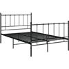 vidaXL Letto in metallo nero 120x200 cm
