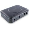 InLine® Qi Powerstation Multiport, alimentatore, caricatore, 4x USB Type-C, 2x USB Type-A, GaN, 100W, ricarica wireless 15W, s