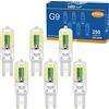 DSLebeen Lampadine LED G9 2W Equivalente a 20-25W Bianco Freddo 6000K 250LM AC 220-240V per Lampade da Tavolo Lampadari in Cristallo Lampade da Parete Luci Notturne Non Dimmable Set da 6
