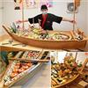 Generic Vassoio da portata in legno a forma di barca per sushi, grande piatto per sashimi e sushi, perfetto per ristoranti o uso domestico