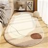 BESTORI Ovale Tappeto Salotto, Antiscivolo, Soffice, Tappeti a Pelo Corto Shaggy, Design Geometrico Tappeto Decorativi Morbido per la Camera Interni, Stile 3, 70x160 cm