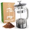 Oliver's Kitchen French Press Caffettiera a Stantuffo Progettata in Esclusiva per Chi Ama il Caffè -Caffettiera Francese in Vetro Temperato (Argento, 1 Litre)