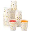 PISTISJACK 50 bicchieri di carta, Gold dot da 250 ml bicchieri carta, Biodegradabili bicchieri usa e getta, per feste, matrimoni, feste, caffè, tè, bevande calde e fredde