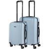 ITACA Set valigie, Offerte Valigia Grande Rigida, Valigia Media Rigida e Bagaglio a Mano Set di Valigie Tiber, Blu Chiaro, S + M