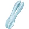 Satisfyer Threesome 1 Vibratore da Appoggio | 12 Modalità di Vibrazione | 3 Motori per Stimolazione del Clitoride e delle Labbra | Impermeabile (IPX7) | Giocattolo Sessuale Dildo per Donne in Blu