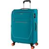 JASLEN - Valigia Media da Viaggio Morbido. Allungabile Trolley Medio con 4 Ruote. Trolley Resistente e Super Leggero - Robusta Valigie Trolley in Chiusura a Combinazione, Turchese
