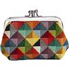 Signare Tapestry Arazzo Arazzo Portamonete da Donna con Doppia Chiusura Kiss Lock, Coin Purse Danna con Disegni di Moda (Geometrico colorato)