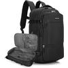 WITTCHEN Max | zaino da aereo | cartella porta PC | bagaglio a mano | borsa urbana | zaino da lavoro | impermeabile | cintura ventrale | poliestere resistente | 47 × 32 × 14/18 cm | colore: nero