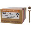 Forgefix Bargainscrews - Confezione da 200 viti multiuso, ideali per essere impiegate su pannelli truciolari, MDF, PVC e legno 5.0 x 35mm
