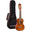 Ortega Guitars Travel Guitar elettro-acustica - Mini/Travel Series - Guitarlele 6 corde - Gig bag inclusa - Flamed Mahogany (RGLE18FMH)
