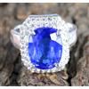 Naturale Blu Tanzanite 11.75 Cuscino CT Gemma Certificato Ultimo Anello Design