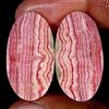 Handmade 51.80Cts Naturale Rodocrosite Ovale Paio Cabochon Loose Gemma 16x30x4mm