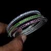 Gemsporium Bracciale Tennis Riga con Rondella 2,5 mm in Argento 925 con Rodolite, Tanzanite