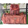 Fatto a mano 32" Uomo Borsa Vintage In Pelle Vera Da Viaggio Duffle Con Bretella
