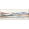 DRW Quadro su tela astratto con cornice in legno naturale in bianco, blu e beige, 150 x 50 x 3 cm