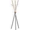 DRW Appendiabiti da Terra in Metallo e Legno, Colore Naturale e Nero, 170 x 48 x 45 cm