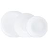 Luminarc Bloom - Servizio da tavola in vetro opale bianco, 18 pezzi, 6 | Rilievo sul taglio, piatti piani 25 cm, fondi 23 cm e dessert 20 cm, lavabili in lavastoviglie