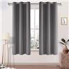 DWCN Tende oscuranti per camera da letto, colore grigio, lunghezza 160 cm, 2 pannelli, tende termiche che bloccano la luce per soggiorno, tendaggi per finestre, con occhielli in tinta unita, larghezza