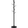 DRW Appendiabiti da Terra e Base in Marmo in Metallo Nero 175 x 37 x 37 cm