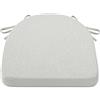 Shinnwa Cuscino per sedia con lacci per sedie da pranzo, 43 x 41 cm, antiscivolo, per sedie da pranzo e cucina, con fodera lavabile in lavatrice, colore: bianco sporco